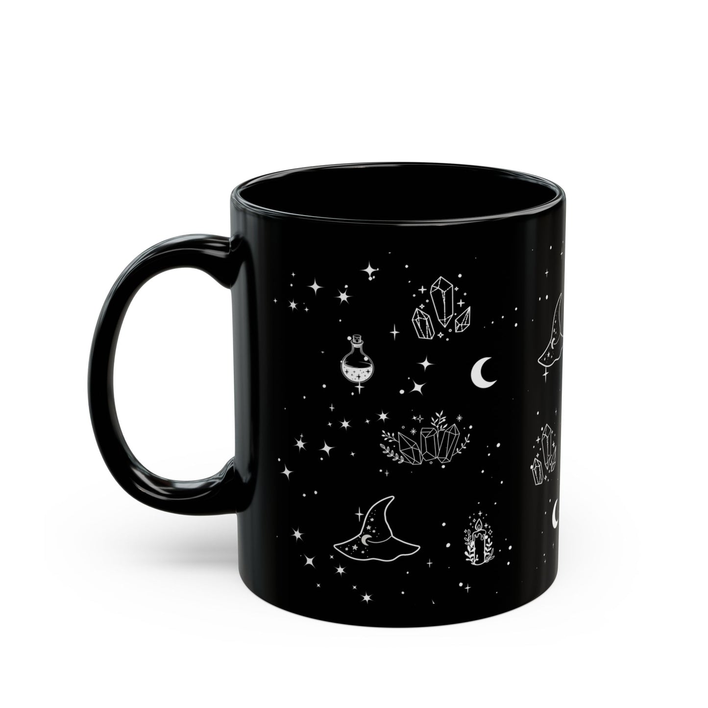 Celestial Witch Coffee/Tea Mug – Black Ceramic, 11oz & 15oz