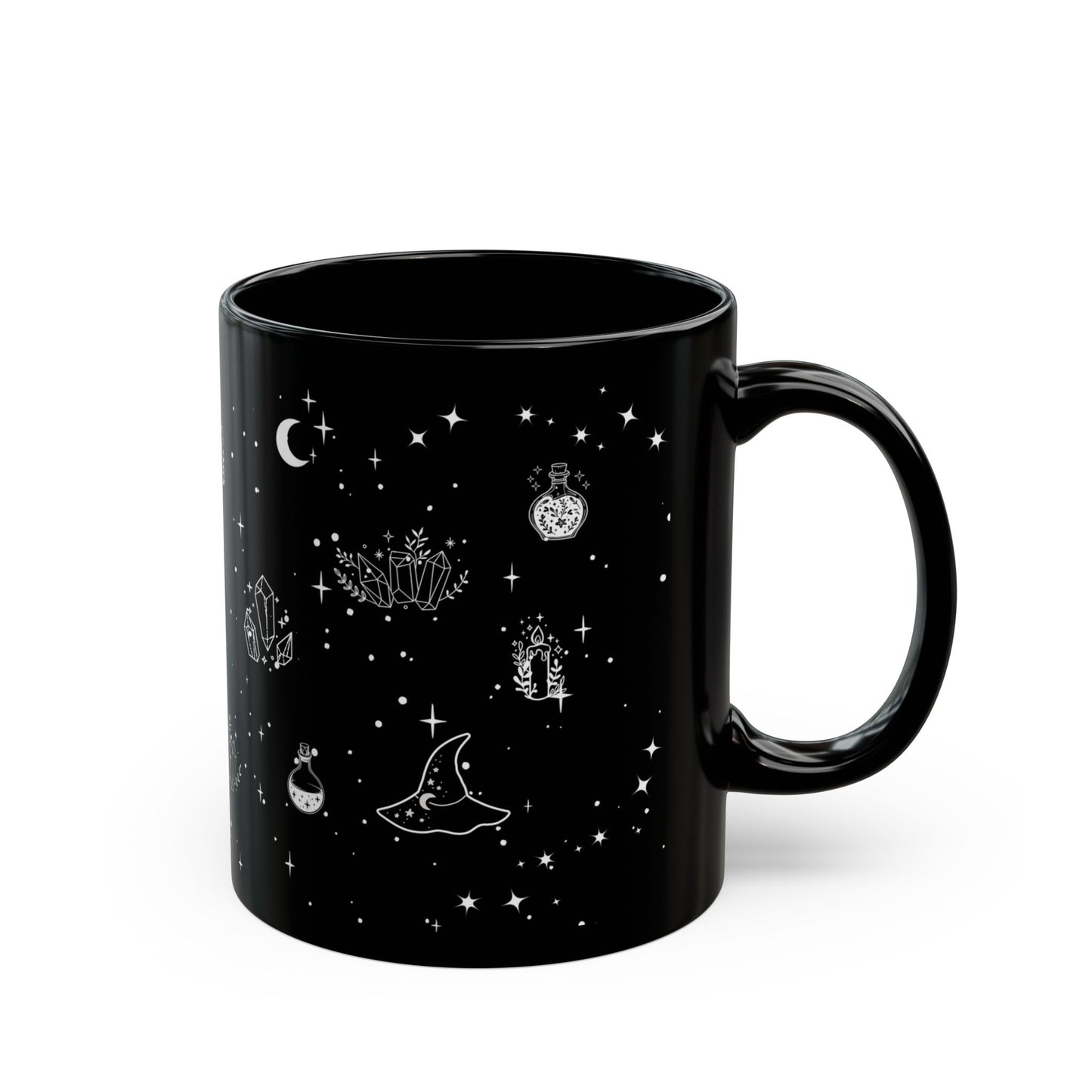 Celestial Witch Coffee/Tea Mug – Black Ceramic, 11oz & 15oz