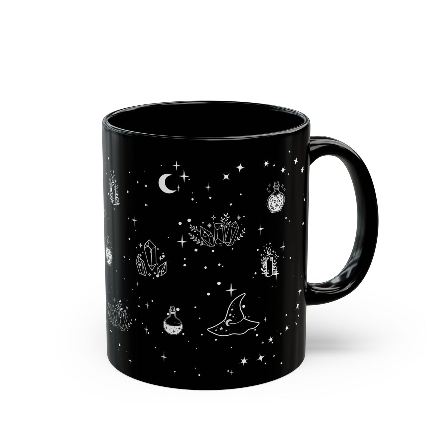 Celestial Witch Coffee/Tea Mug – Black Ceramic, 11oz & 15oz