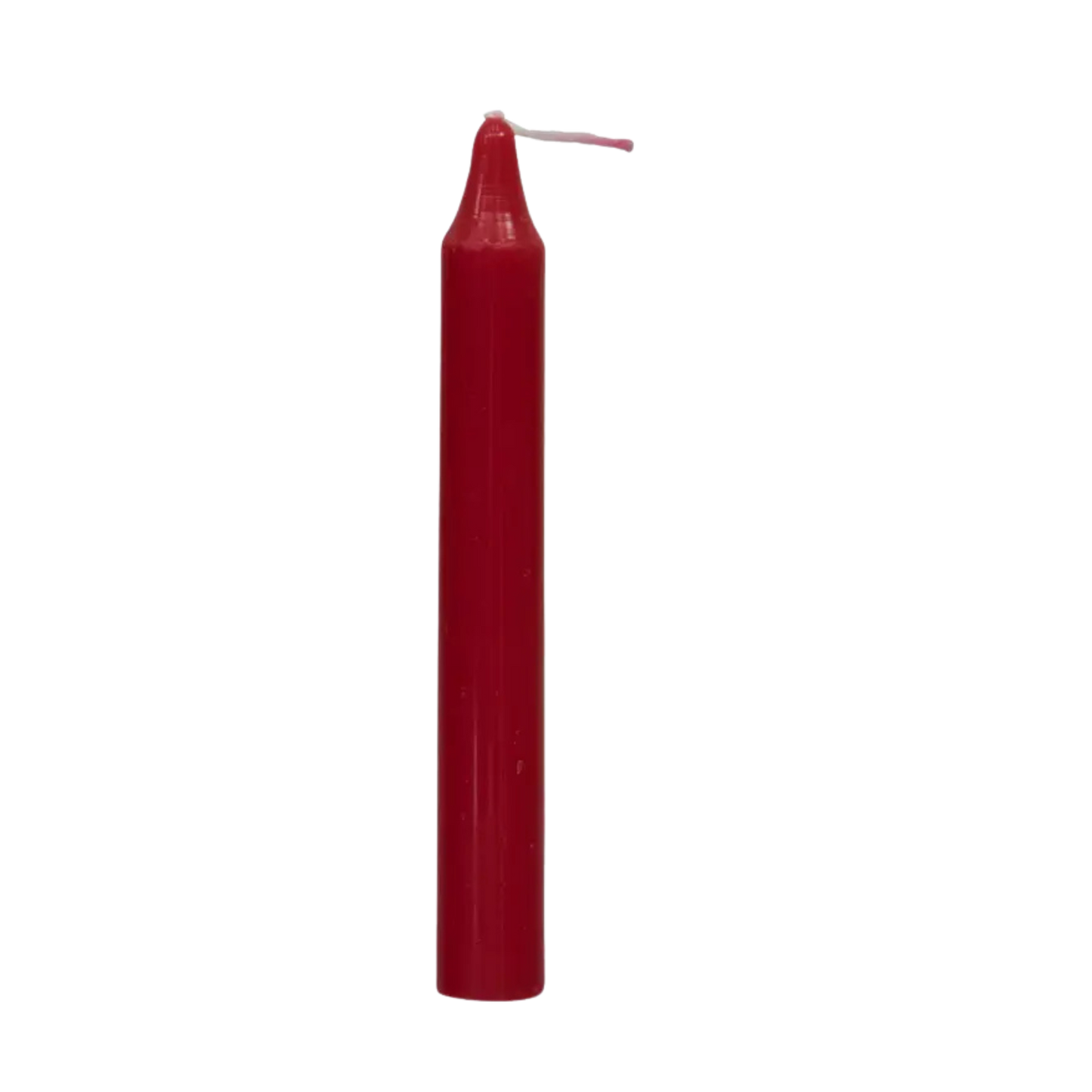 Red chime candle, ~4 inches tall, used for passion, strength, courage, love, and protection in rituals
