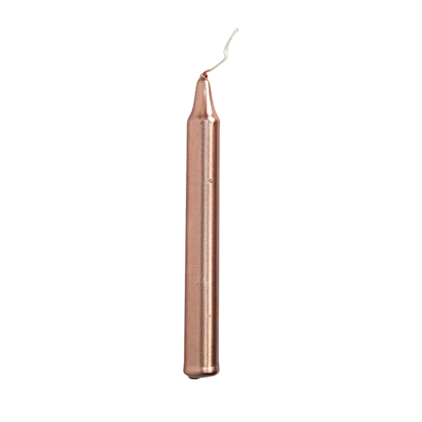 Rose Gold chime candle, ~4 inches tall, used for love, beauty, compassion, and spiritual harmony in rituals