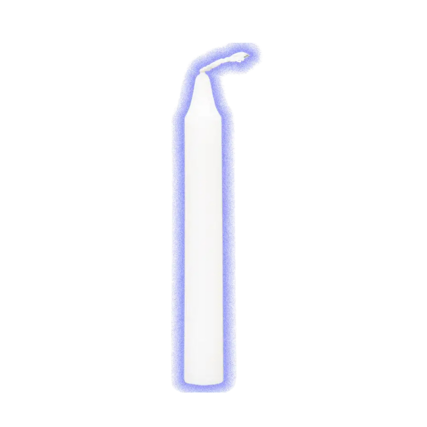 White chime candle, ~4 inches tall, used for purification, clarity, spiritual connection, and protection in rituals