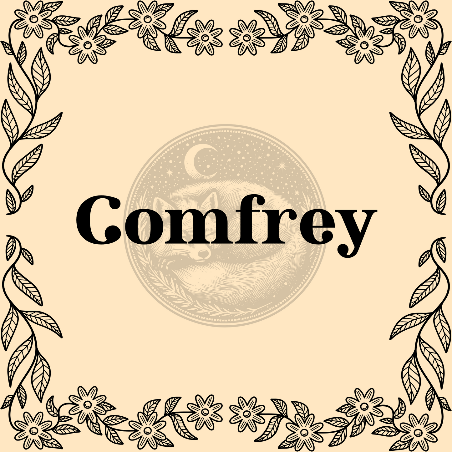 Comfrey Leaf – Wildcrafted comfrey leaf in 20ml, 30ml, and 40ml jars for herbal remedies and healing spells