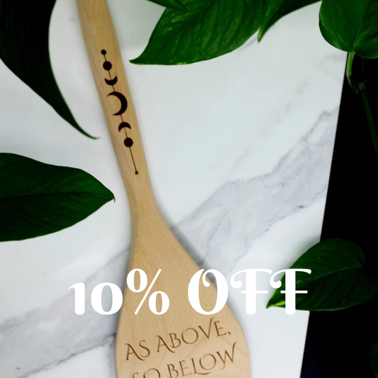As Above So Below Wooden Spatula – 12" Beech Wood