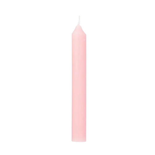 Pink chime candle, ~4 inches tall, used for love, self-care, emotional healing, and compassion in rituals
