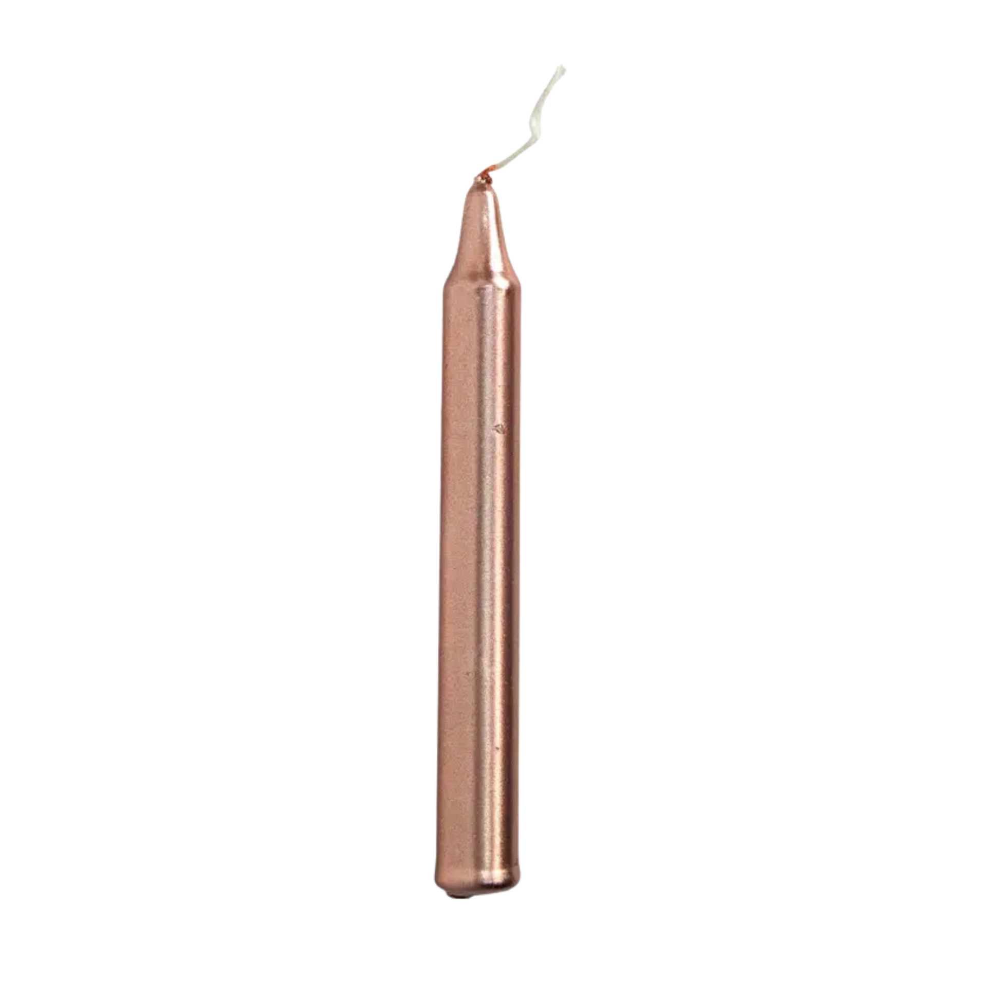 Rose Gold chime candle, ~4 inches tall, used for love, beauty, compassion, and spiritual harmony in rituals