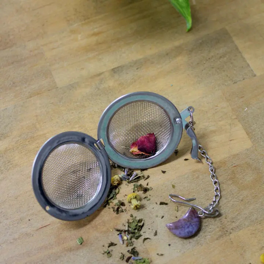 2-inch crystal moon tea ball infuser for brewing loose leaf tea