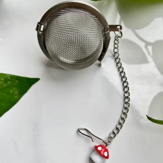 2-inch mini mushroom tea ball infuser for brewing loose leaf tea