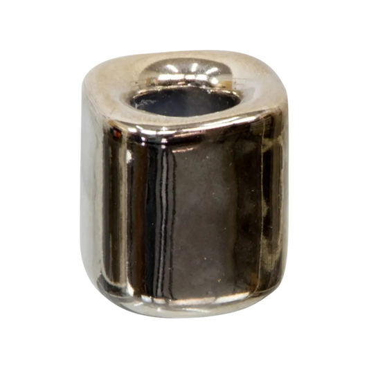 Silver ceramic chime candle holder holding a 4-inch chime candle, elegant and functional design for ritual or decorative use