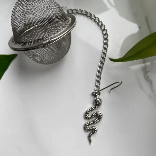 2-inch silver snake tea ball infuser for brewing loose leaf tea