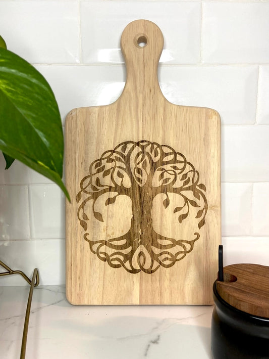13-inch engraved Tree of Life cutting board for charcuterie, serving, or kitchen use